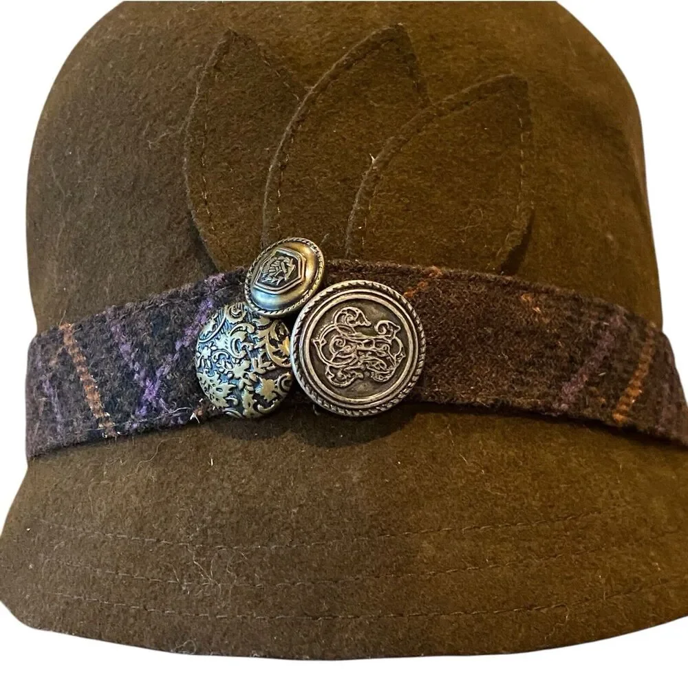 Wool Cloche Hat Womens M/L Retro Lagom‎ Regency Classiccore Scandi Chic Luxury